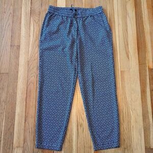 J.Crew Blue and white Mosaic print pants